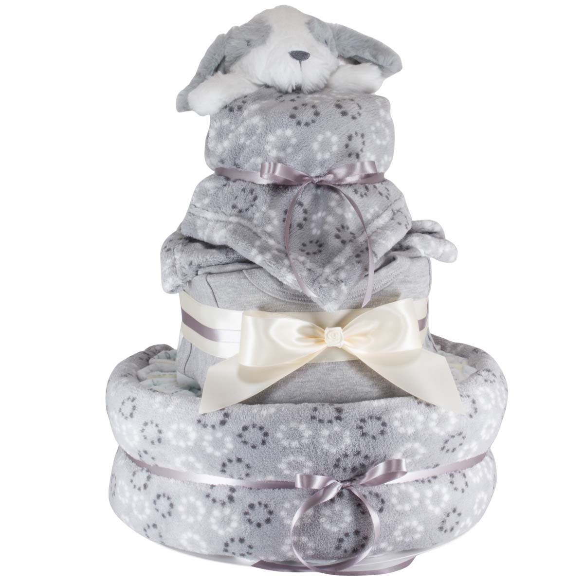 Windeltorte Kuschelfreund Hund grau