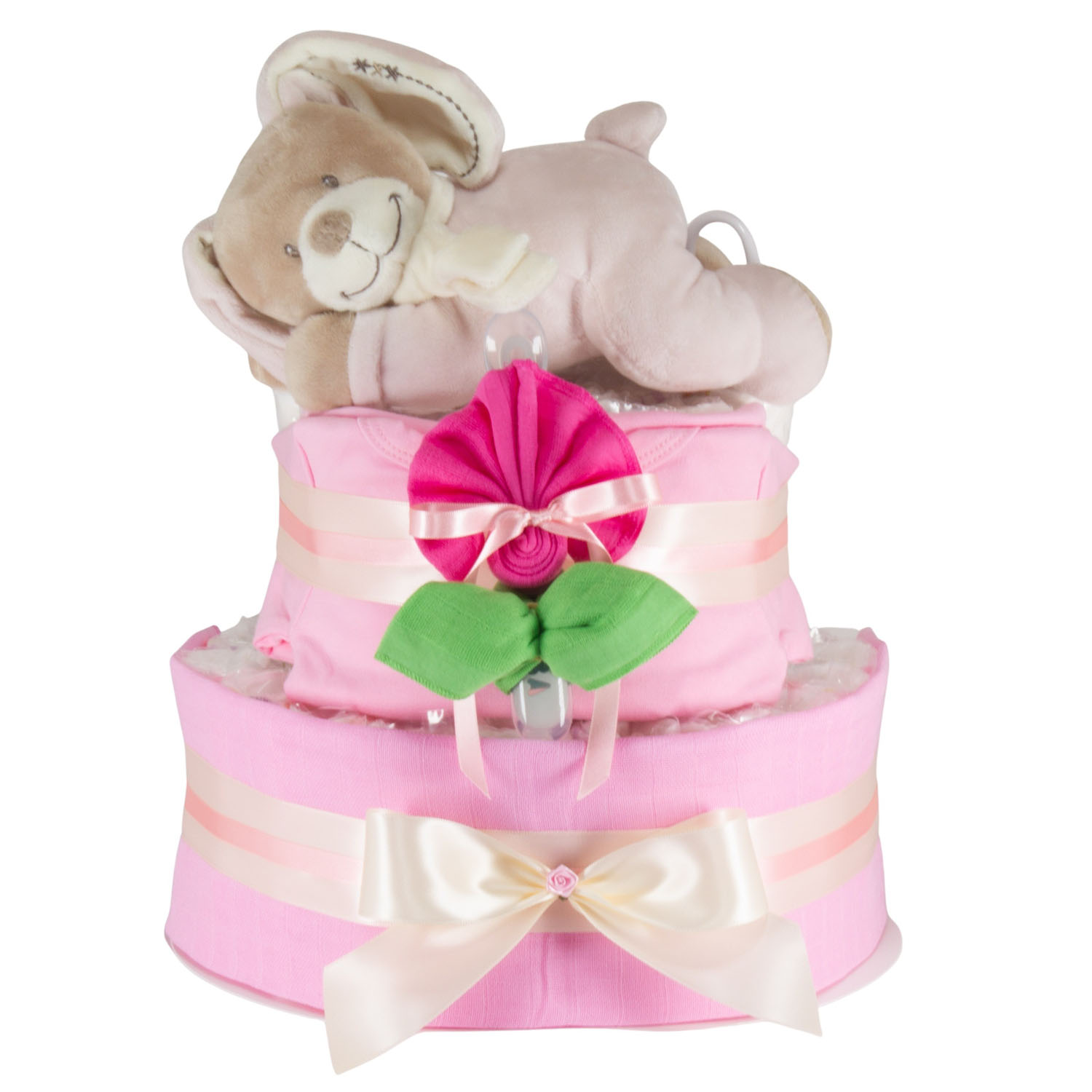 Windeltorte Müder Hase - rosa