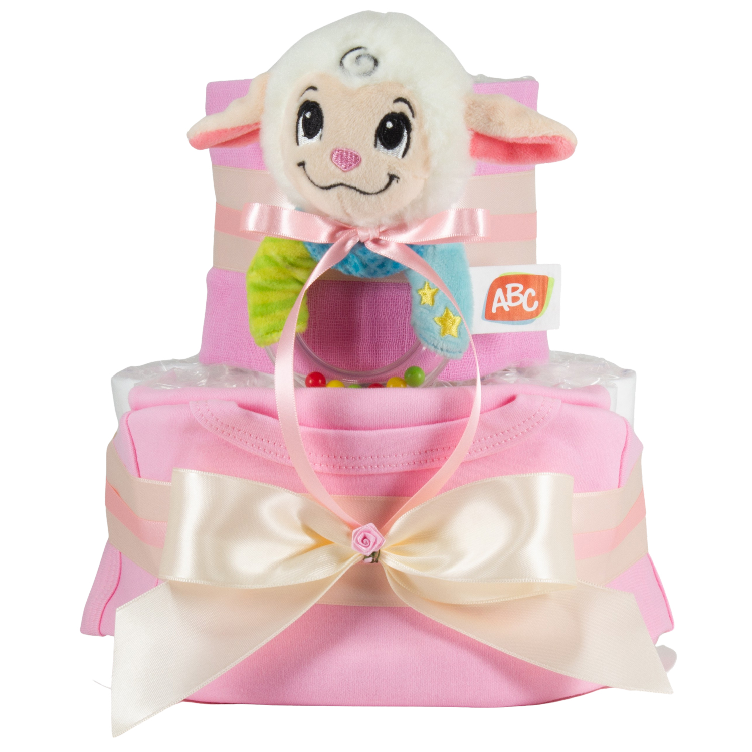 Windeltorte Rasselfreund ABC Schaf rosa