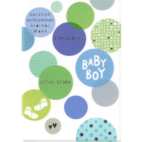 Glückwunschkarte Pergament - Baby boy