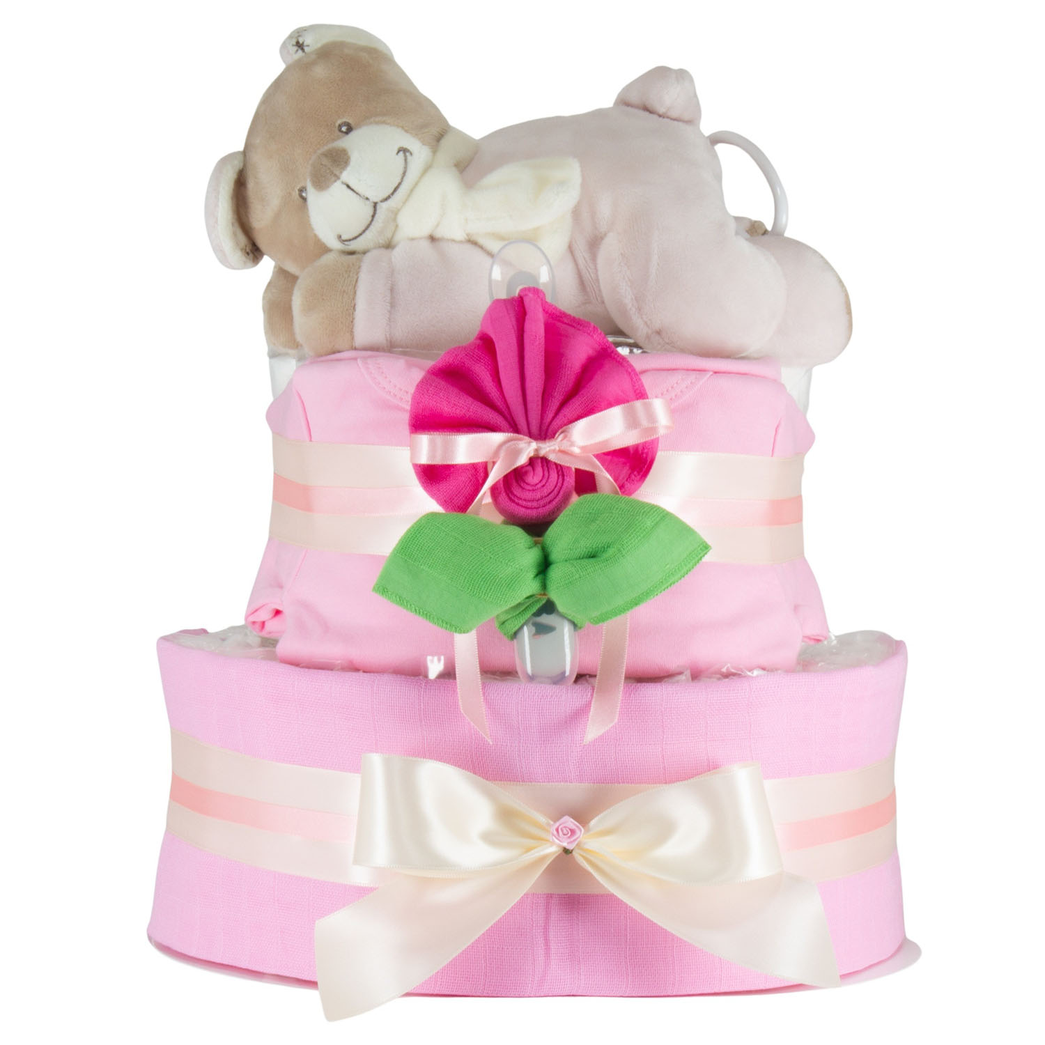 Windeltorte Müder Bär - rosa